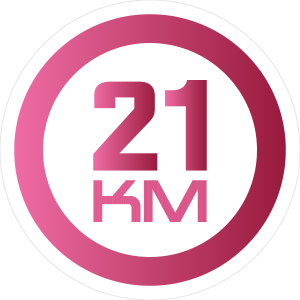 סמל מקצה ריצה 21 קילומטר בצבע ורוד | Pink icon for 21 KM race category
