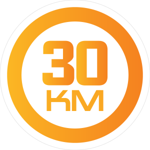 סמל מקצה ריצה 30 קילומטר בצבע כתום | Orange icon for 30 KM race category